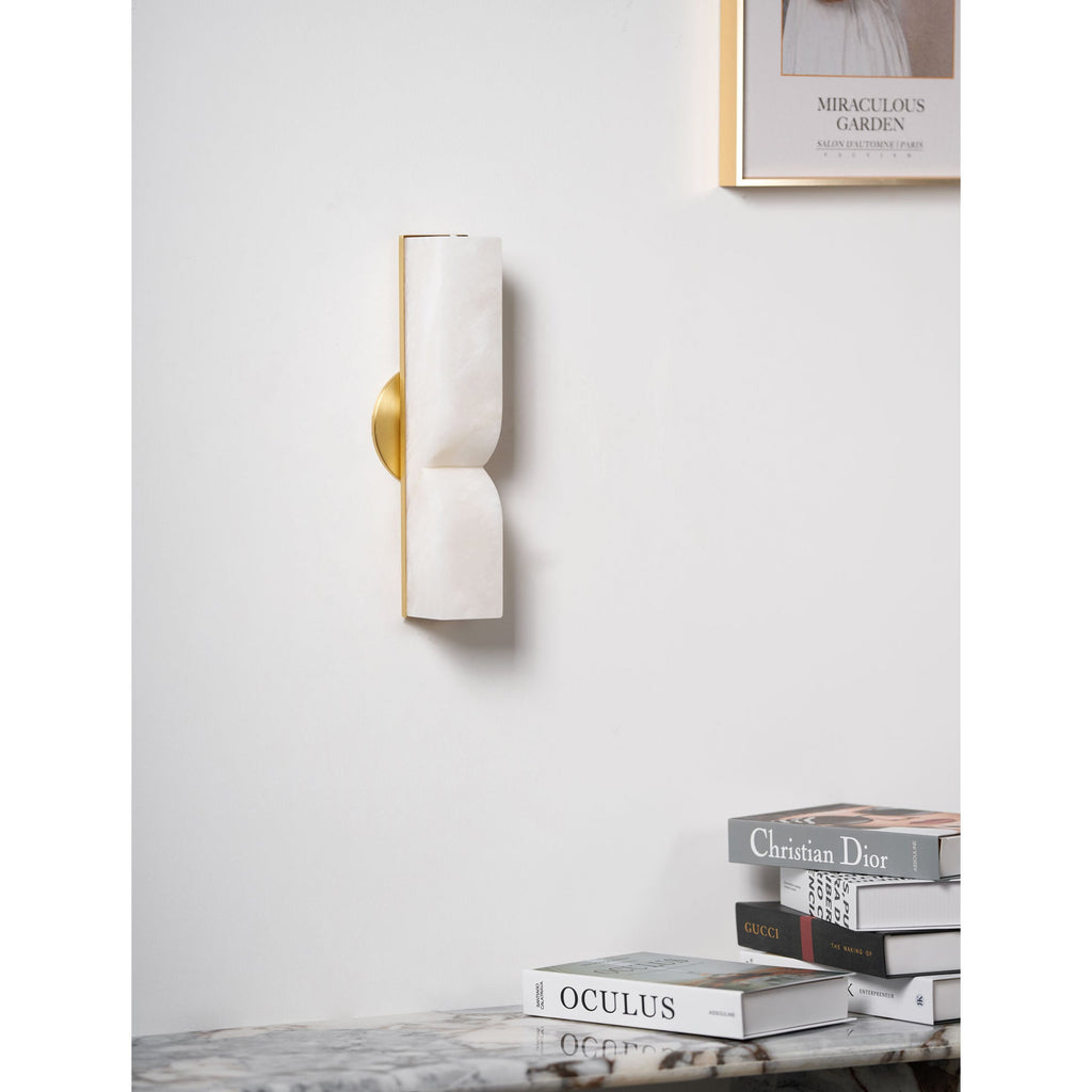 Moderne rechteckige Alabaster-Wandleuchte – Minimalistische Leuchte für Schlafzimmer Flur Wohnzimmer | Esilora