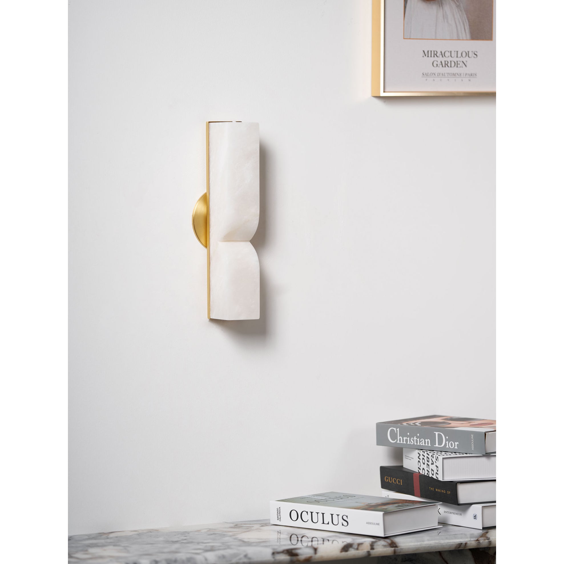 Moderne rechteckige Alabaster-Wandleuchte – Minimalistische Leuchte für Schlafzimmer Flur Wohnzimmer | Esilora