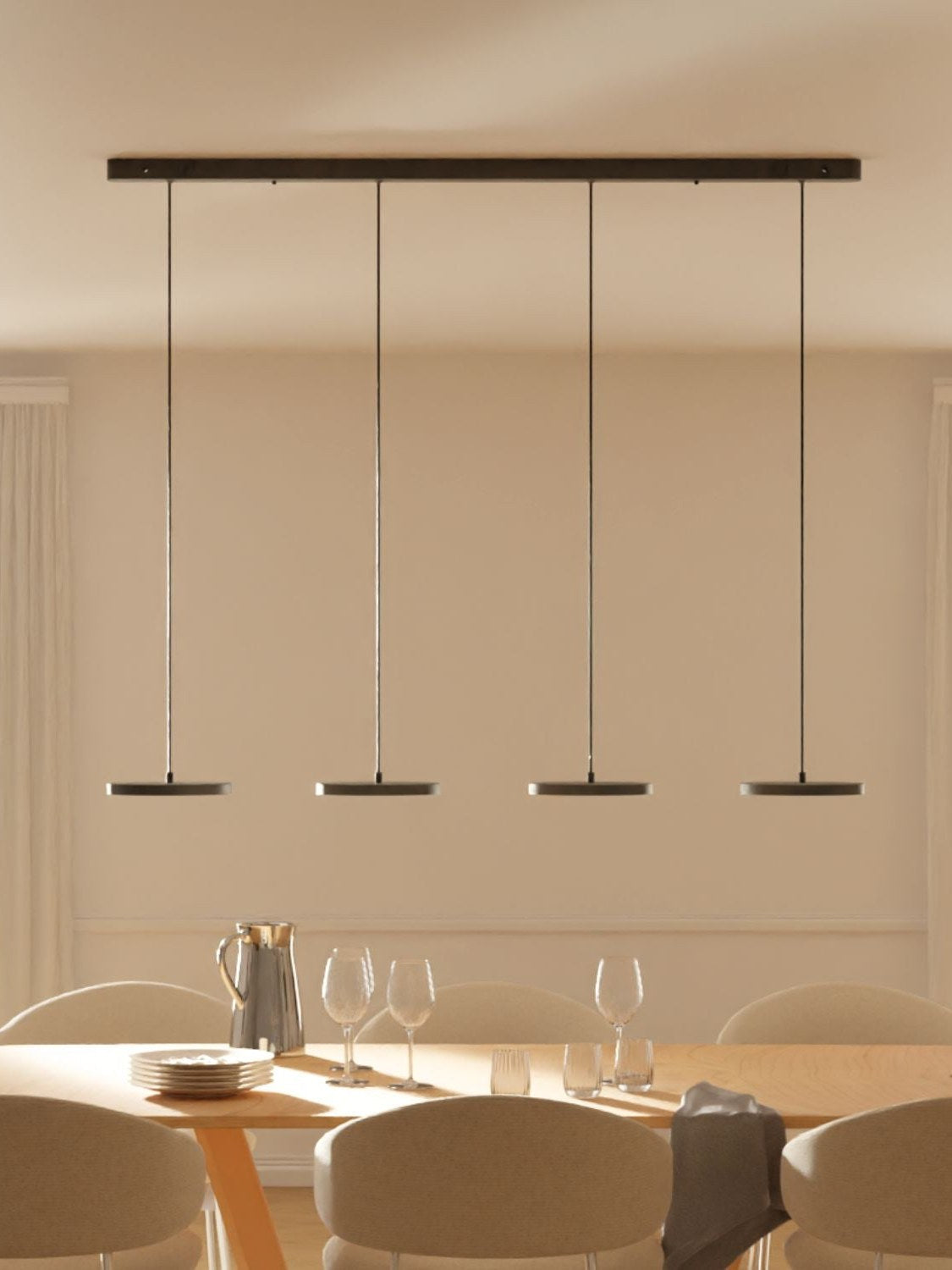 Minimalistische Mehrkopf-Pendelleuchte – Rundes Design für Küche | Esilora