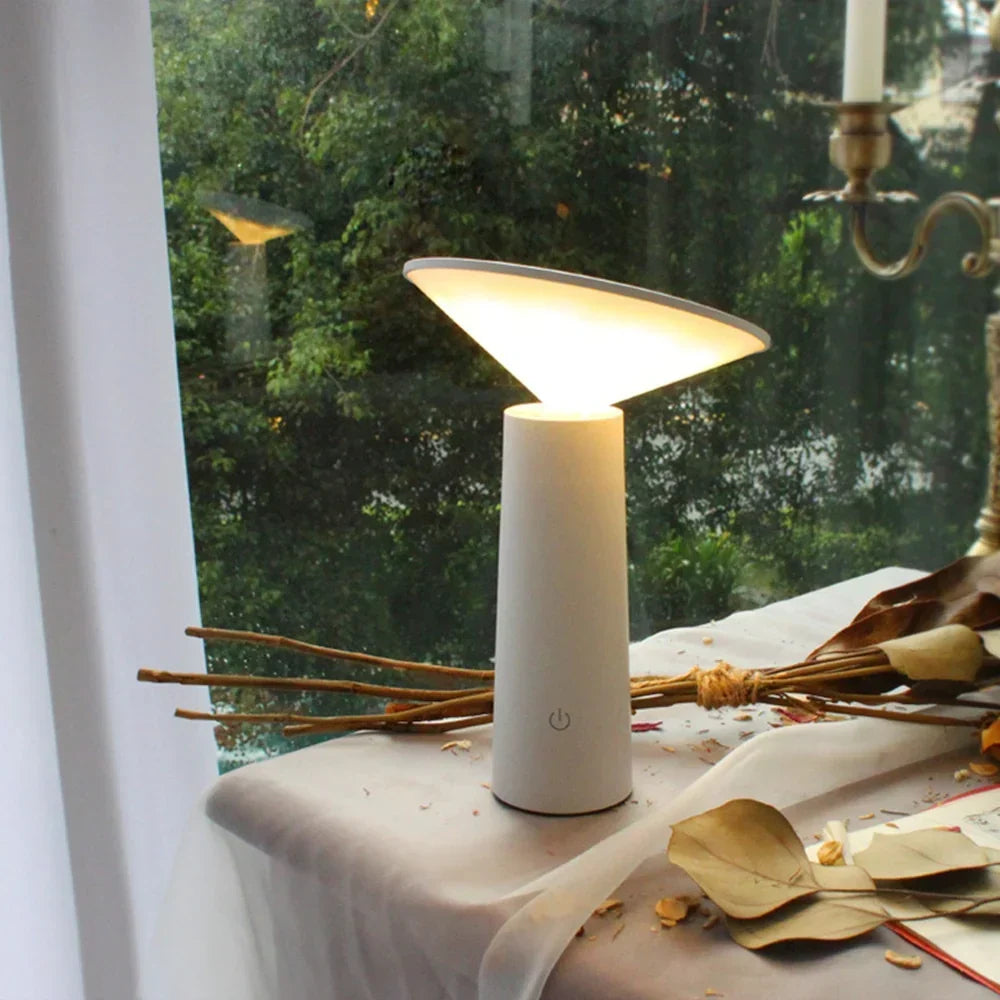 Modern Minimalist LED Table Lamp — Cordless Dimmable Design