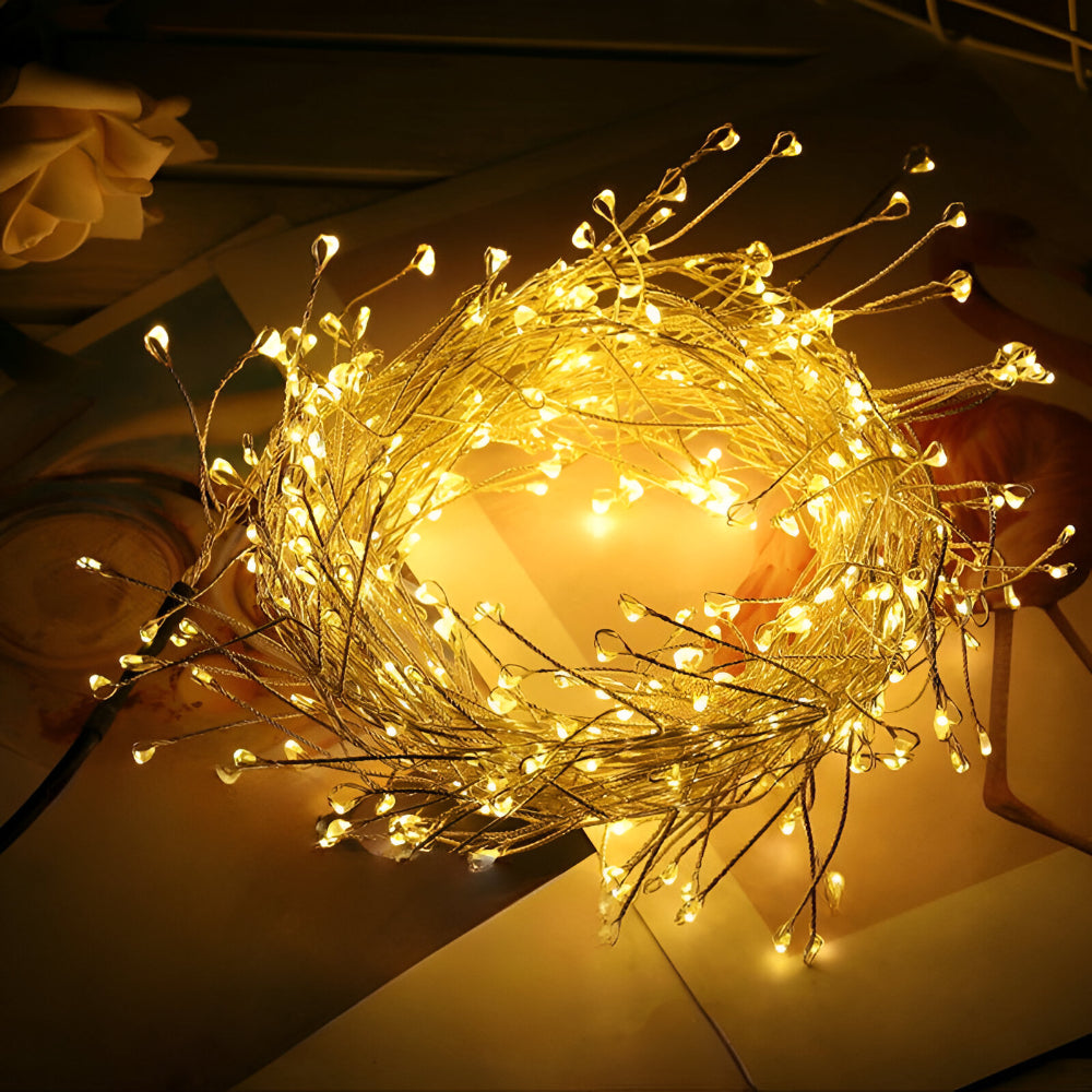 Instalație luminoasă LED cu lumină albă caldă - fir flexibil din cupru