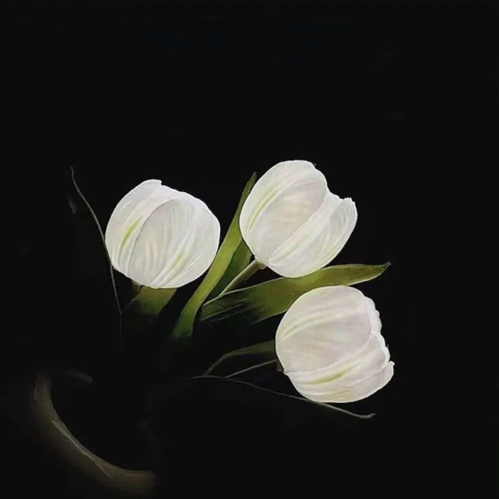 Warm White LED Tulip Night Light — Decorative Accent Lamp