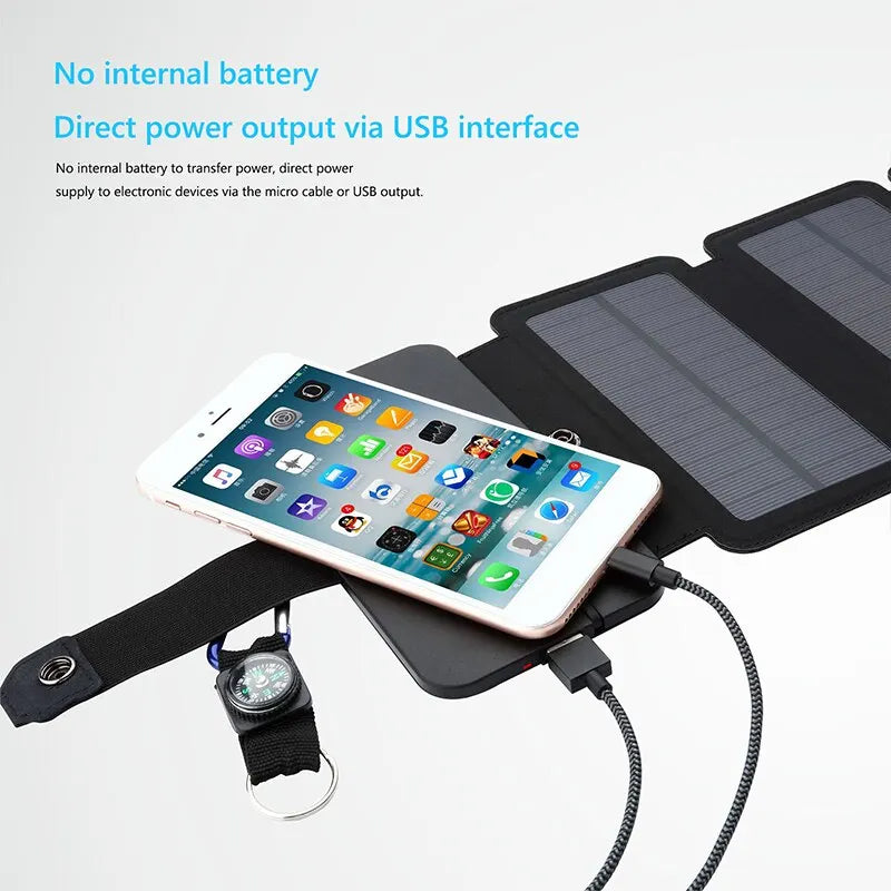 Caricabatterie solare portatile con design pieghevole per l’uso all’aperto - Esilora
