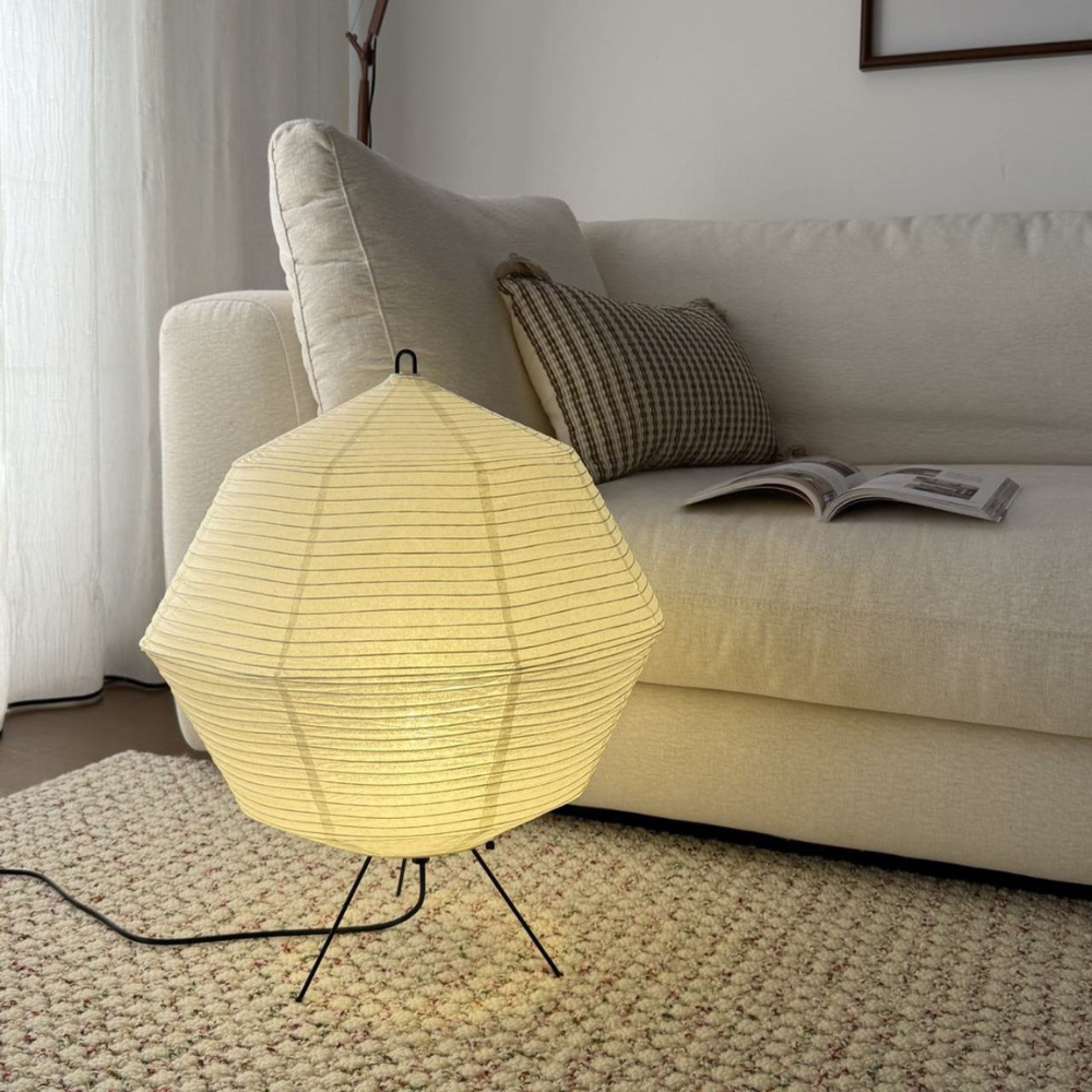 Japanese Style Rice Paper Table Lamp — Soft Diffused Warm Lighting