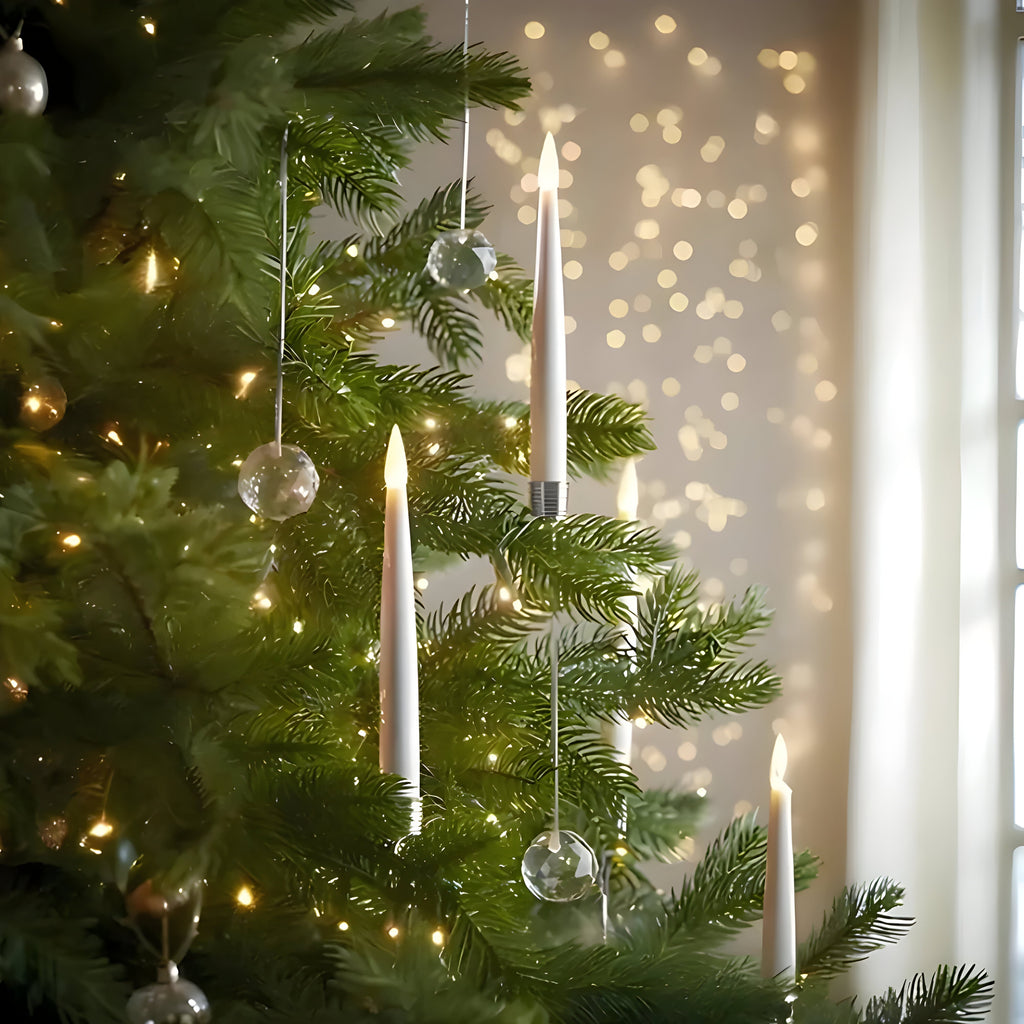 LED Christmas Tree Candles — Remote Control, Battery Powered