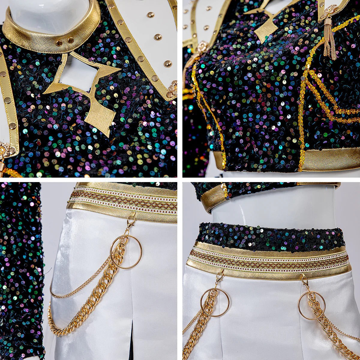 Costum de cosplay pentru copii, alb-negru