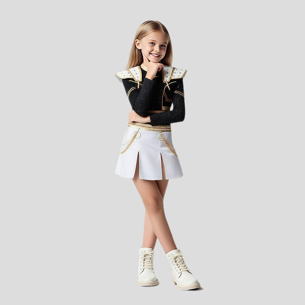 Costum de cosplay pentru copii, alb-negru
