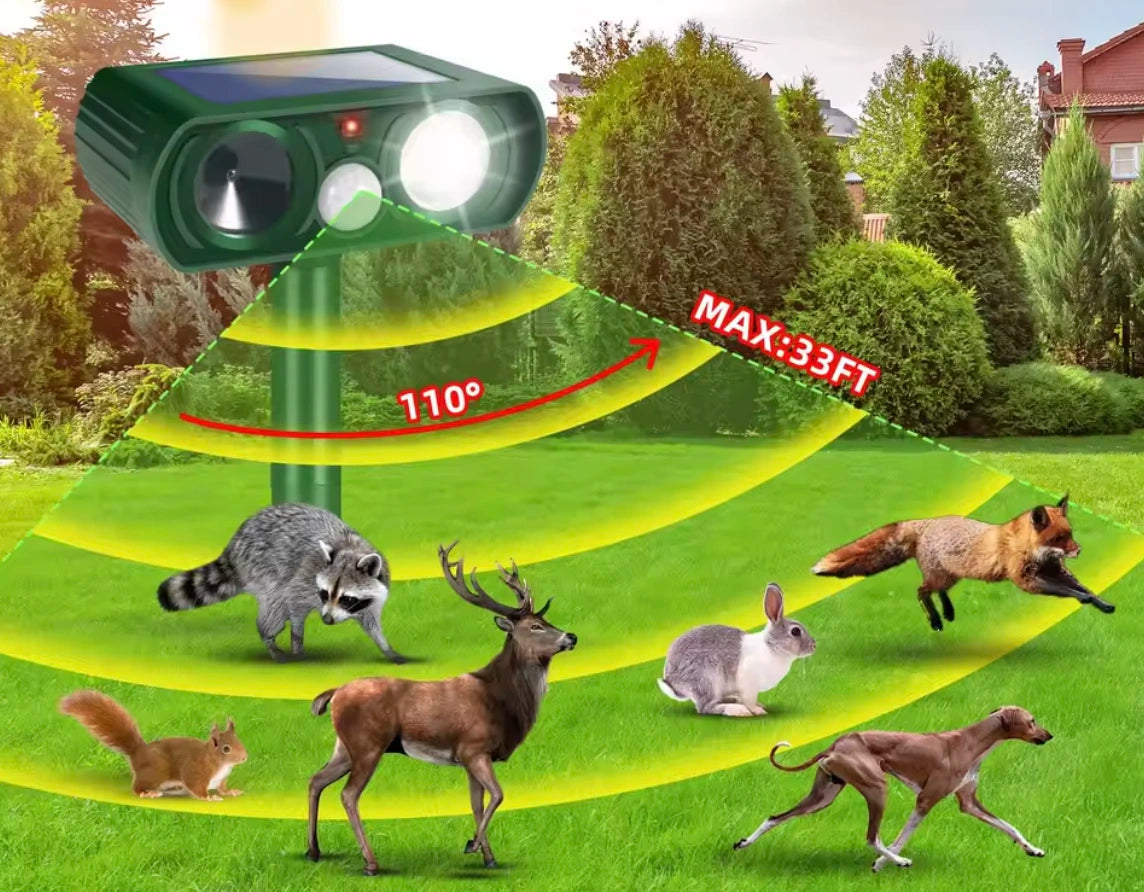 Solar Ultrasonic Animal Repeller – Protect Your Garden - Esilora