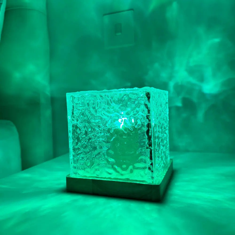 Glass Cube LED Table Lamp — Modern Mood Lighting