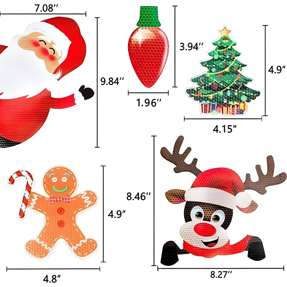 Autocolante magnetice de Crăciun în formă de bec - decorațiuni festive care captează lumina