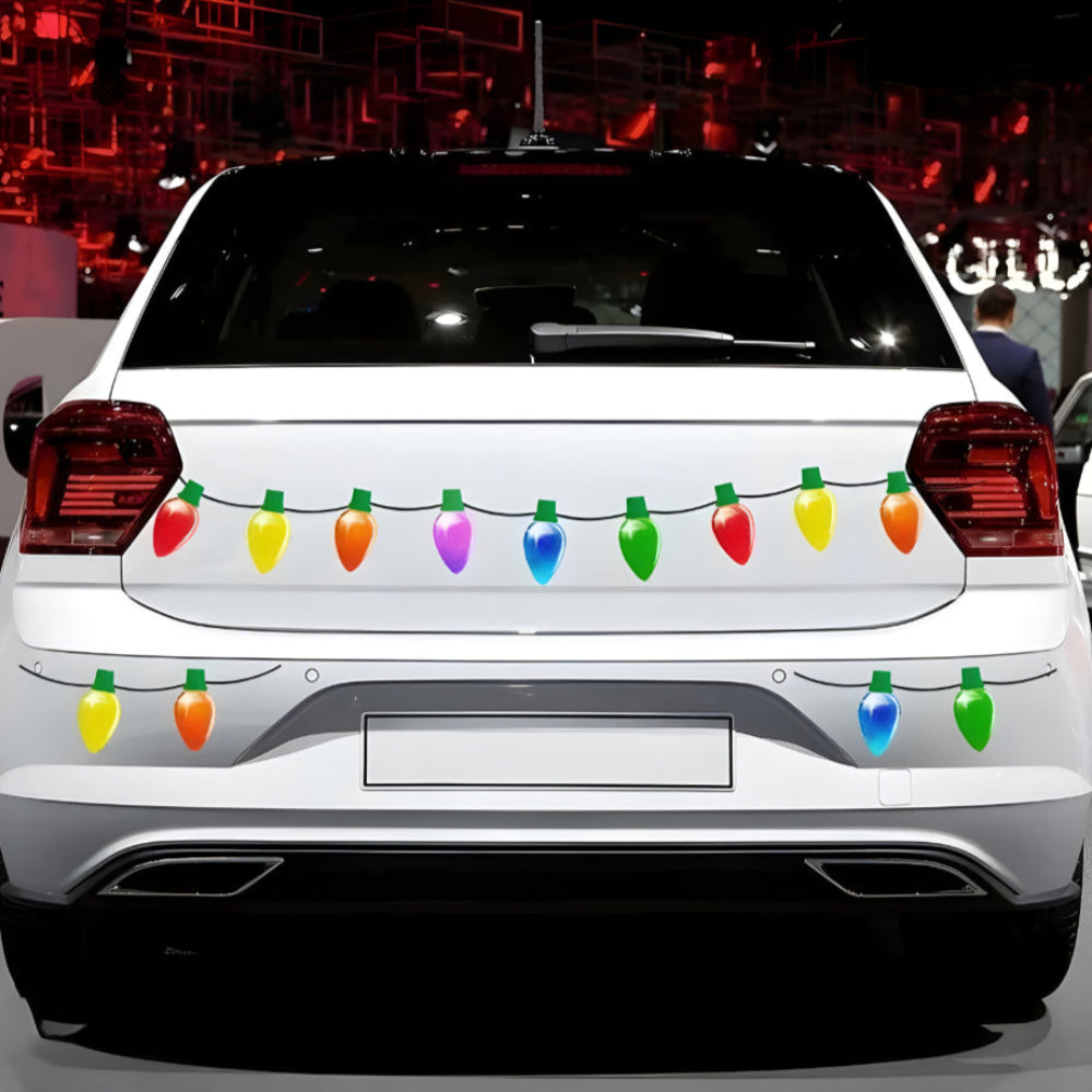 Autocolante magnetice de Crăciun în formă de bec - decorațiuni festive care captează lumina