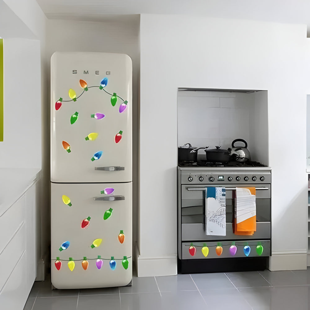 Autocolante magnetice de Crăciun în formă de bec - decorațiuni festive care captează lumina