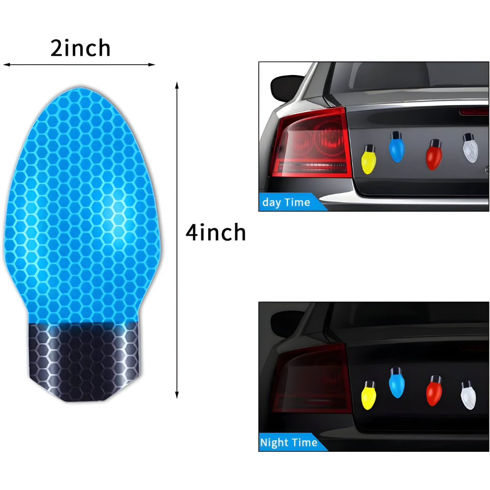 Autocolante magnetice de Crăciun în formă de bec - decorațiuni festive care captează lumina