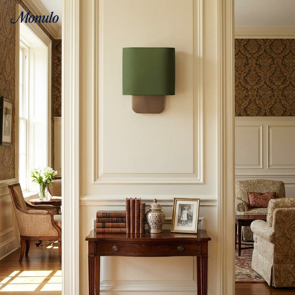 Nolvara Aleena Soft Fabric Luxe Metal Fabric Wall Sconce for Bedroom Reading Light | Esilora
