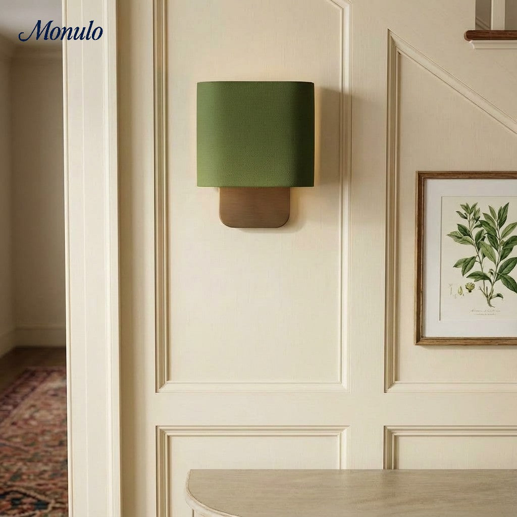 Nolvara Aleena Soft Fabric Luxe Metal Fabric Wall Sconce for Bedroom Reading Light | Esilora