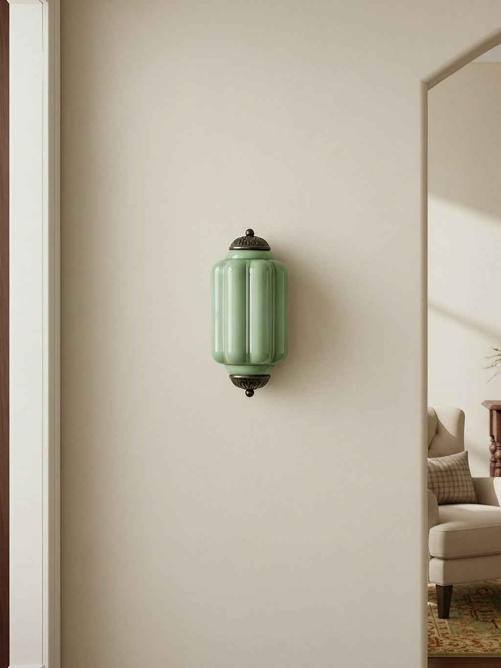 Vintage Milk Glass Flush Eloise Wall Sconce for Bedside Hallway | Esilora