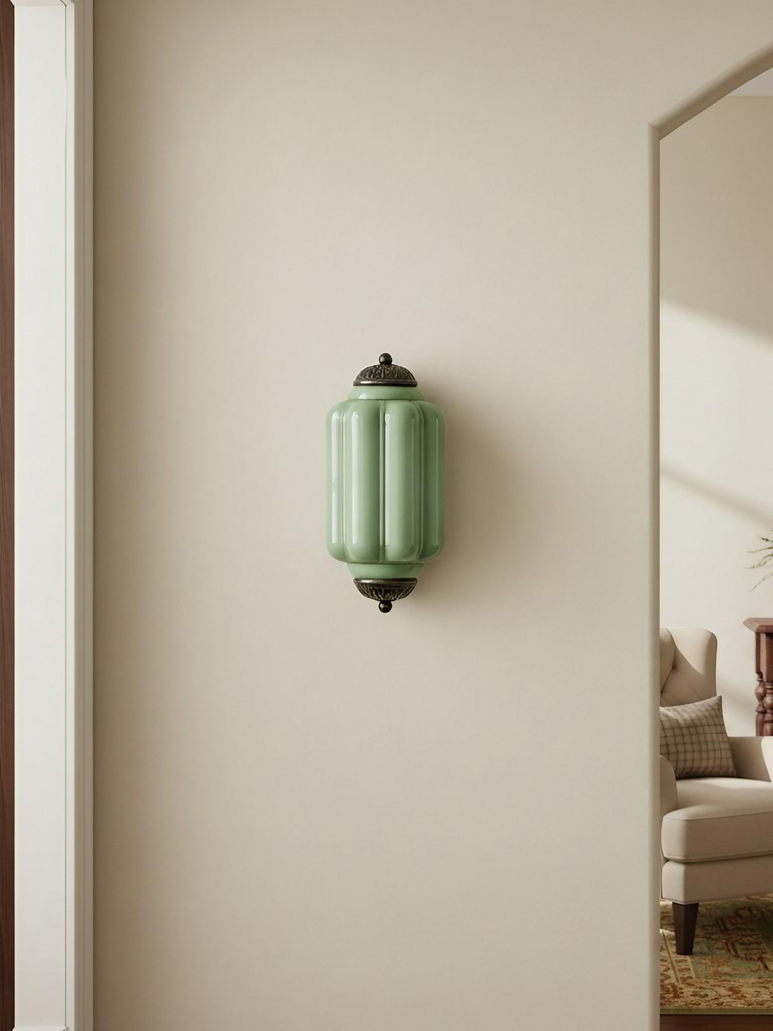Vintage Milk Glass Flush Eloise Wall Sconce for Bedside Hallway | Esilora