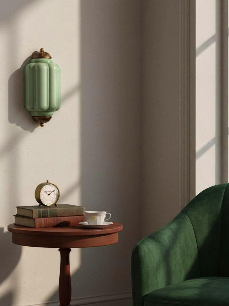 Vintage Milk Glass Flush Eloise Wall Sconce for Bedside Hallway | Esilora