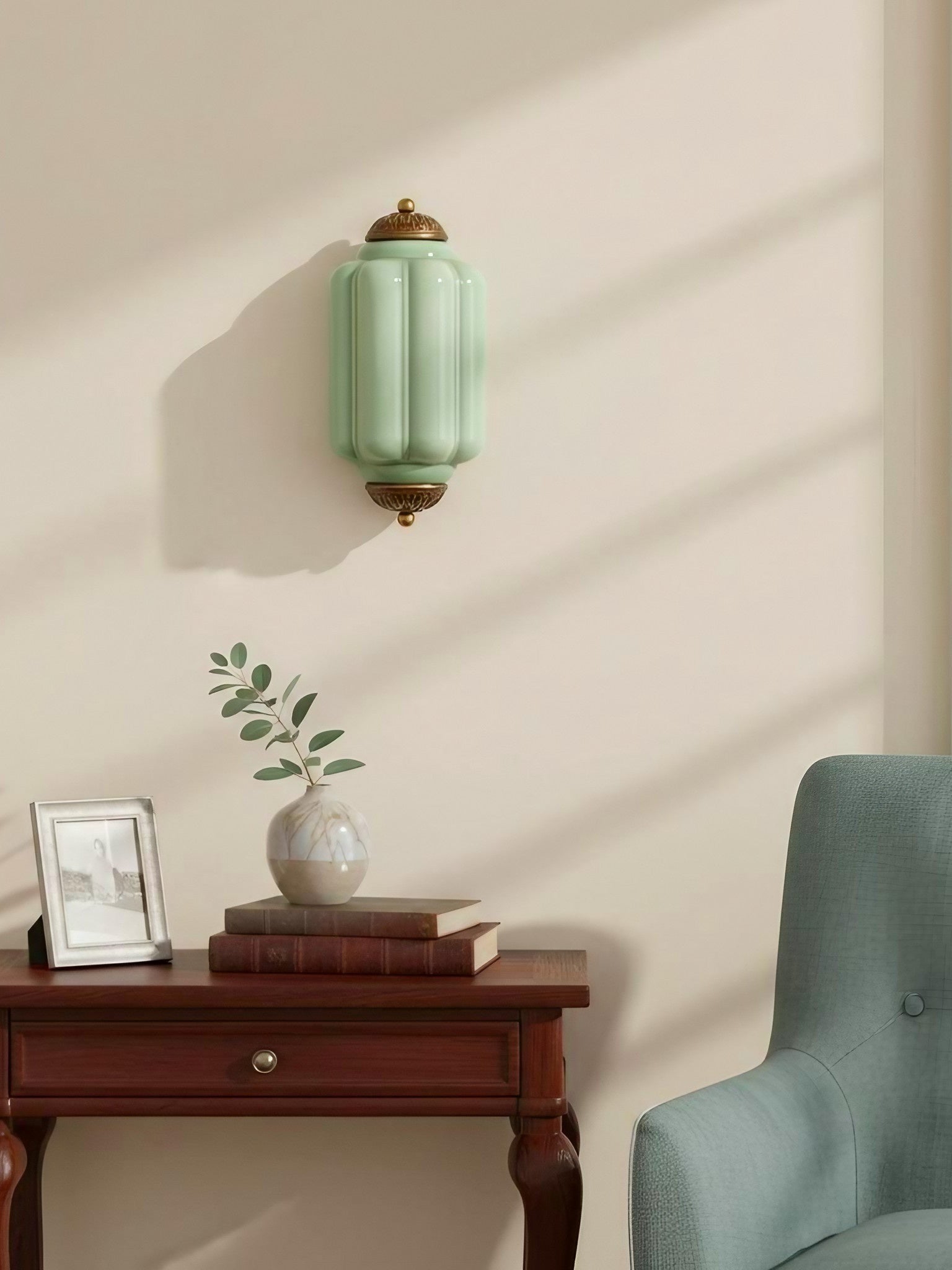 Vintage Milk Glass Flush Eloise Wall Sconce for Bedside Hallway | Esilora
