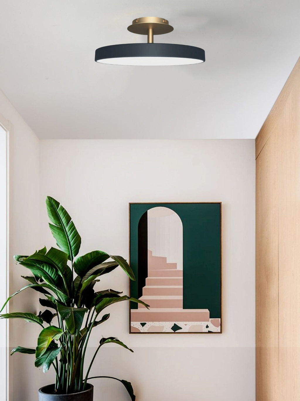 Round Flush Ceiling Lamp — Nordic Minimalist Light for Bedroom & Living | Esilora