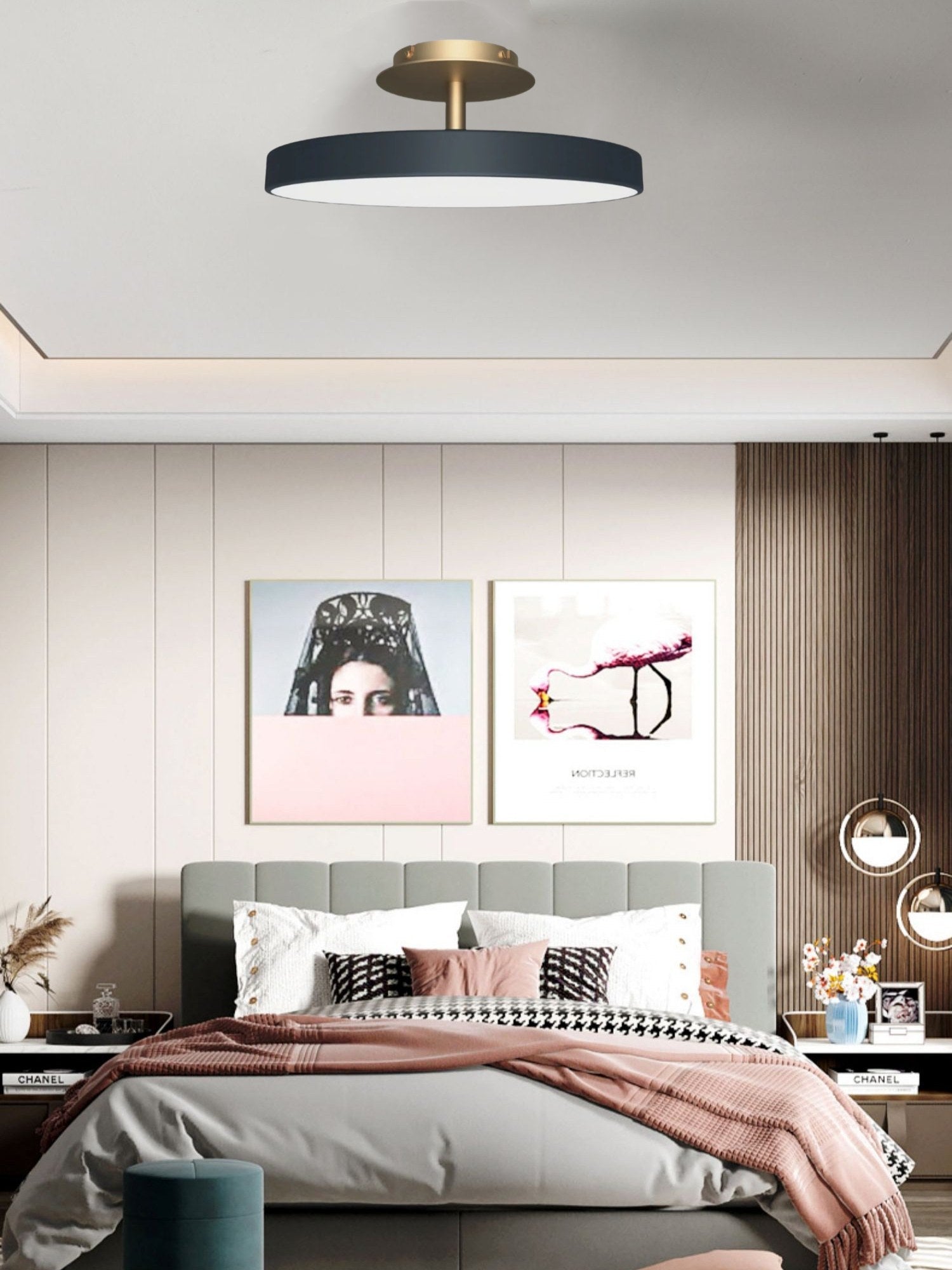 Round Flush Ceiling Lamp — Nordic Minimalist Light for Bedroom & Living | Esilora