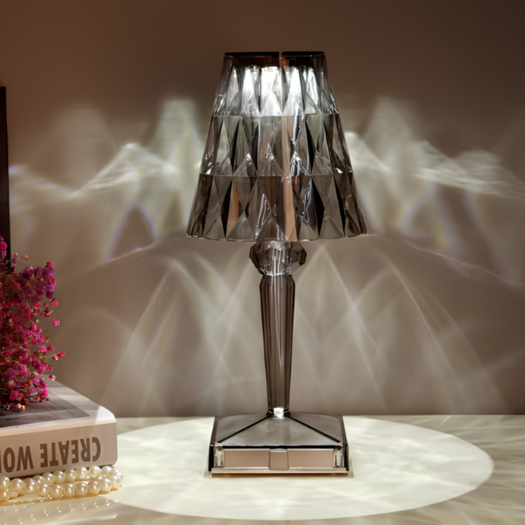 Lampă de masă LED modernă fără fir - design din cristal acrilic