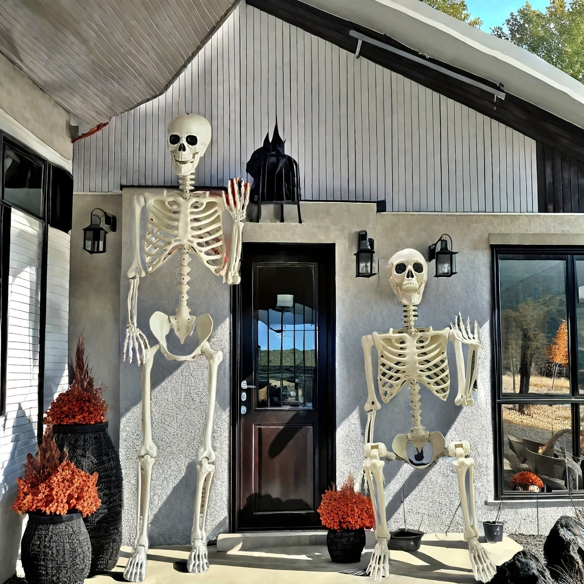 1.6m plastová dekorativní figurína halloweenské kostry v životní velikosti