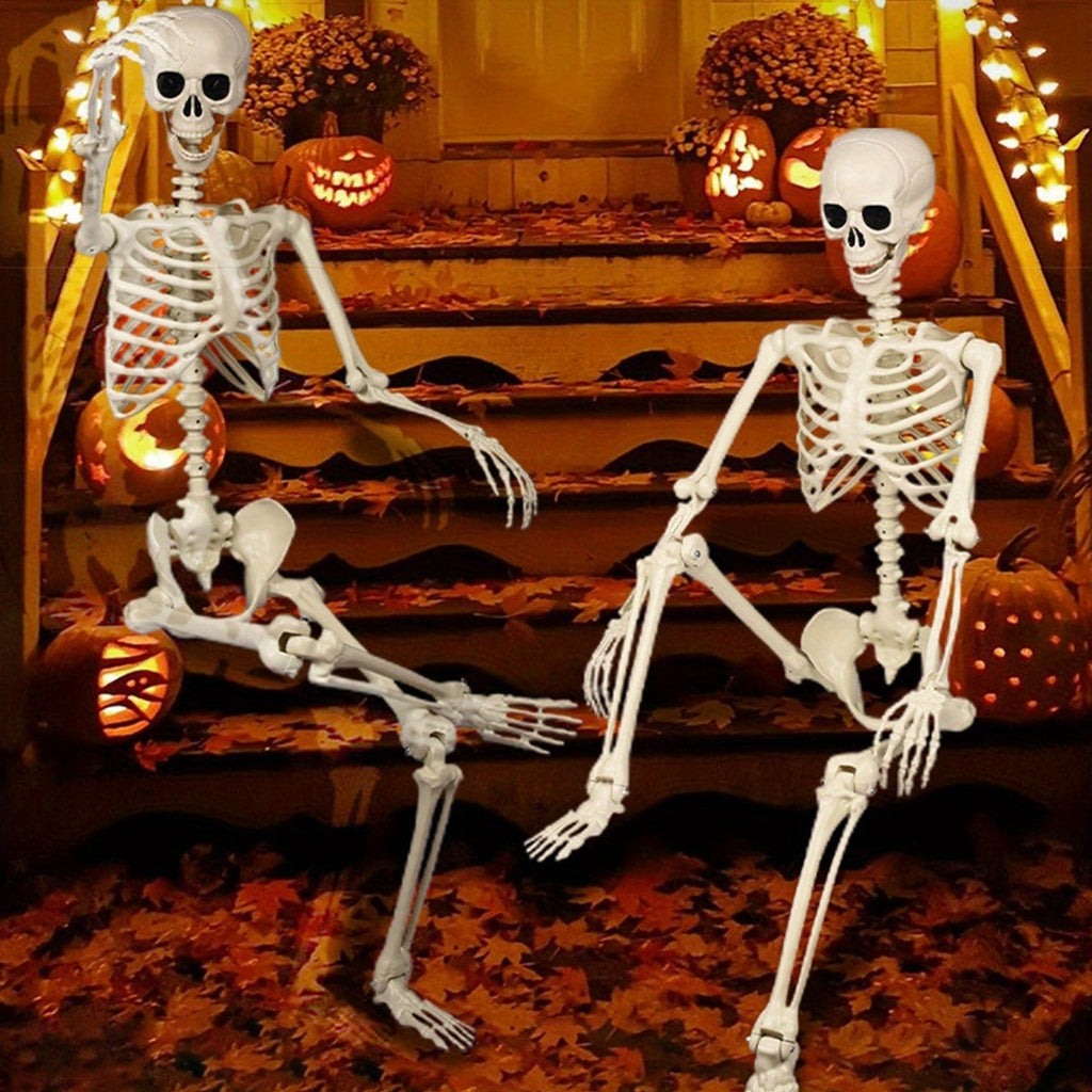 1.6m plastová dekorativní figurína halloweenské kostry v životní velikosti