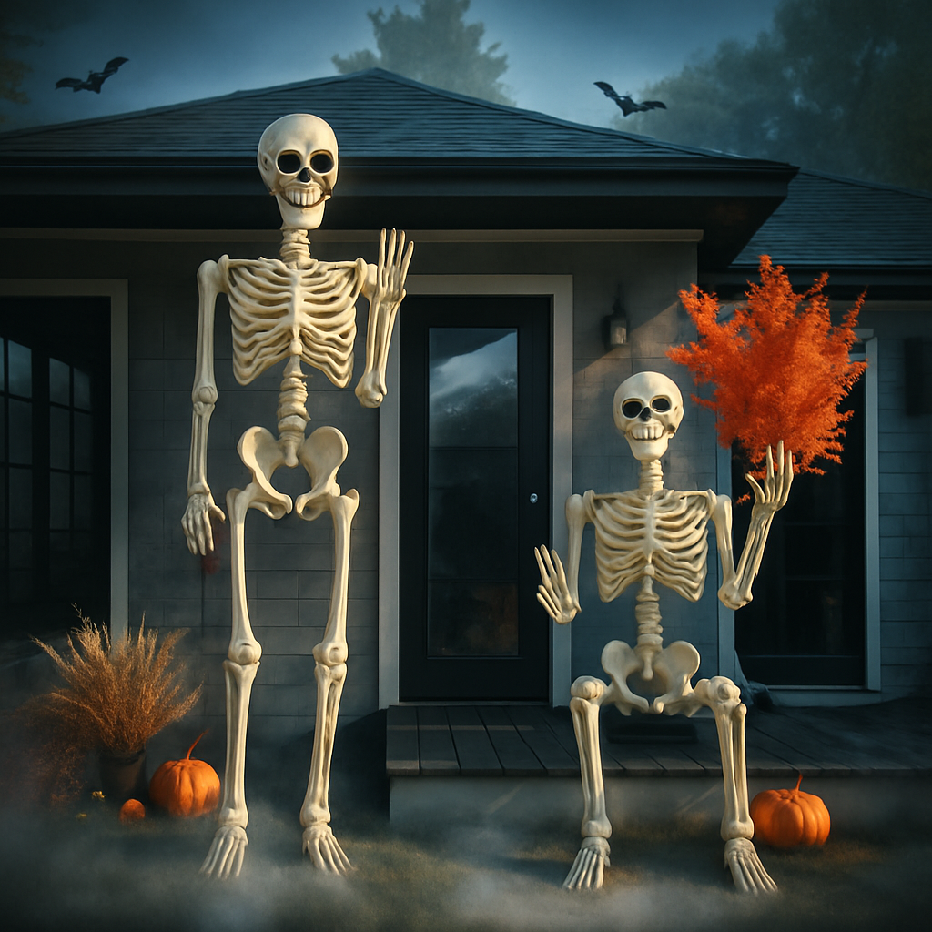 XXL 165 cm große Halloween-Skelettfigur — Wetterbeständige Outdoor-Dekoration