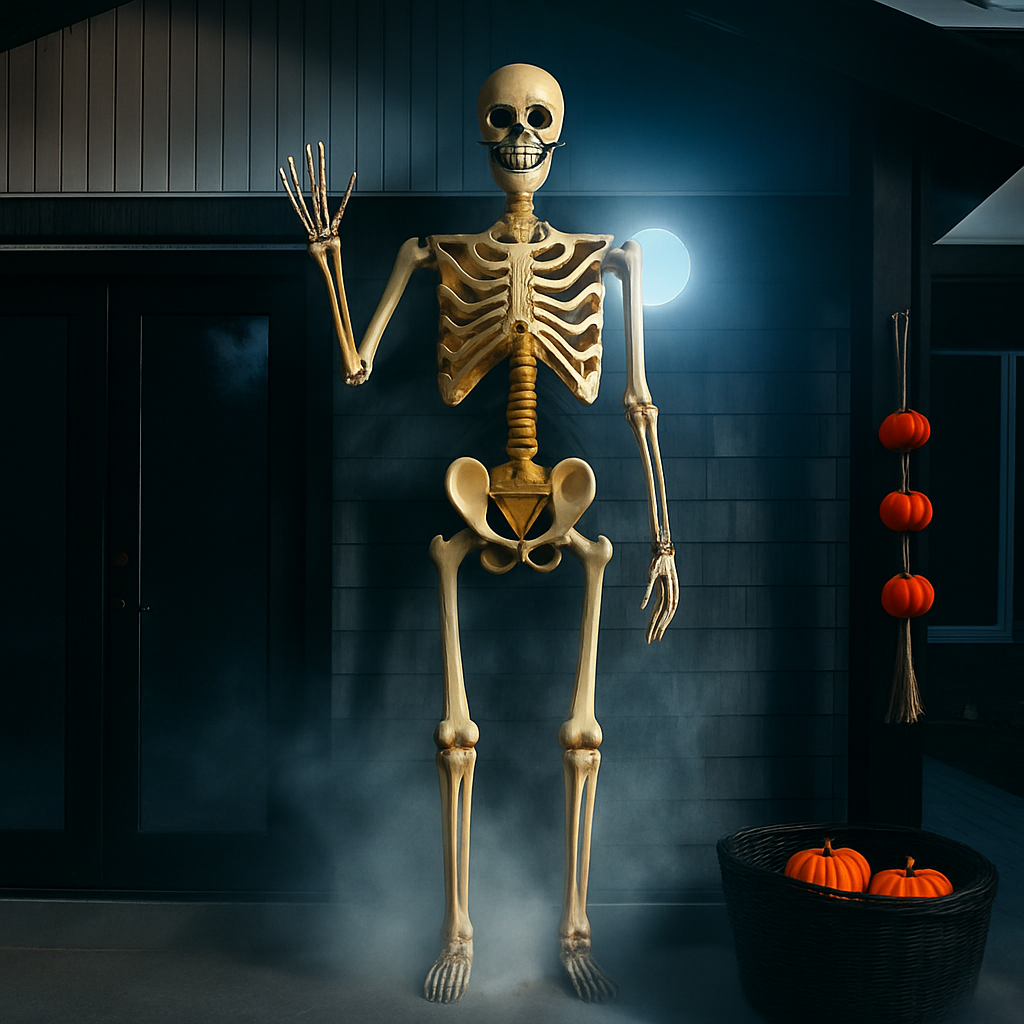 XXL 165 cm große Halloween-Skelettfigur — Wetterbeständige Outdoor-Dekoration