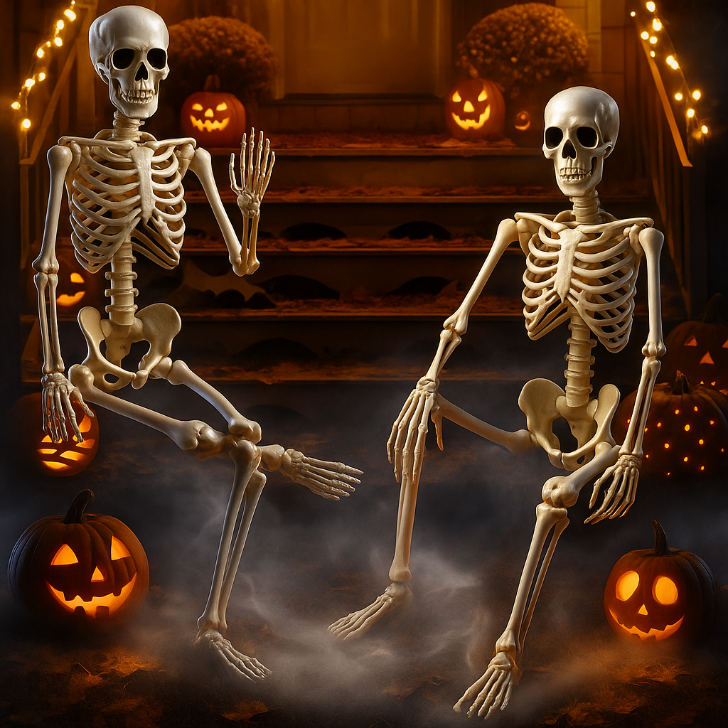 XXL 165 cm große Halloween-Skelettfigur — Wetterbeständige Outdoor-Dekoration