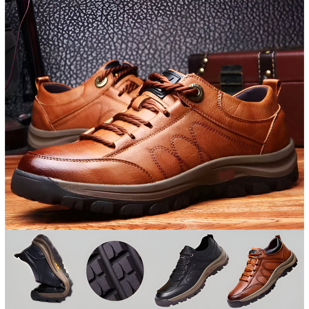 Men's Casual Leather Shoes — Waterproof, Non-Slip Comfort