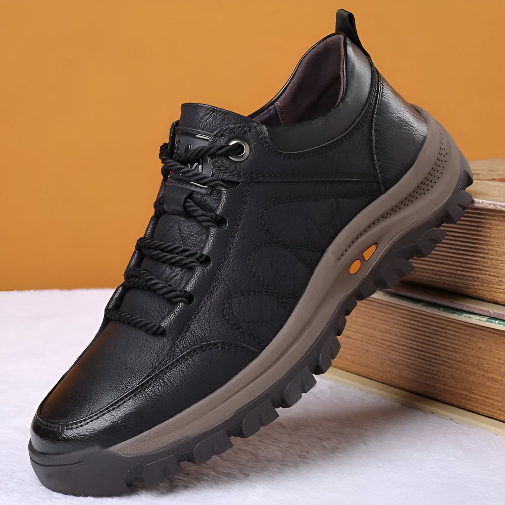 Men's Casual Leather Shoes — Waterproof, Non-Slip Comfort