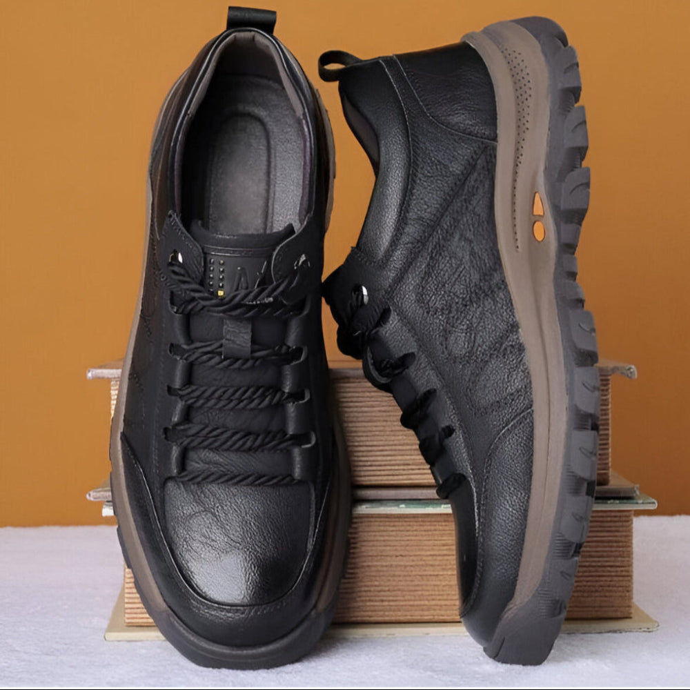 Men's Casual Leather Shoes — Waterproof, Non-Slip Comfort