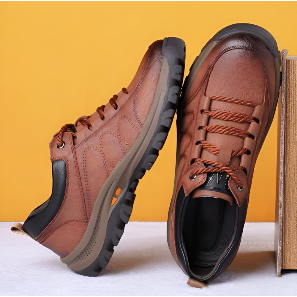 Men's Casual Leather Shoes — Waterproof, Non-Slip Comfort