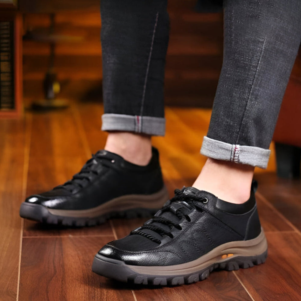 Men's Casual Leather Shoes — Waterproof, Non-Slip Comfort