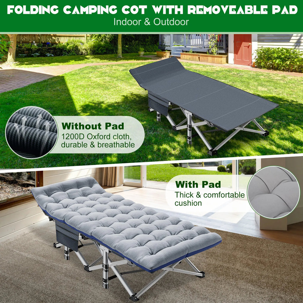 Sturdy Outdoor Folding Camping Bed – Portable Heavy-Duty Design - Esilora