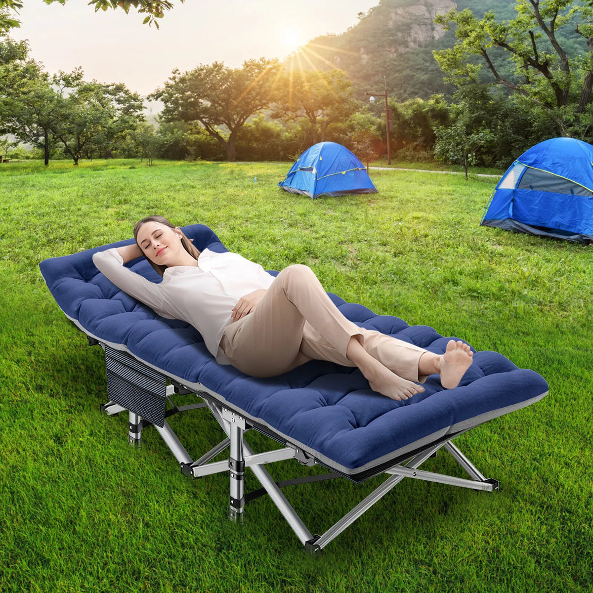 Sturdy Outdoor Folding Camping Bed – Portable Heavy-Duty Design - Esilora