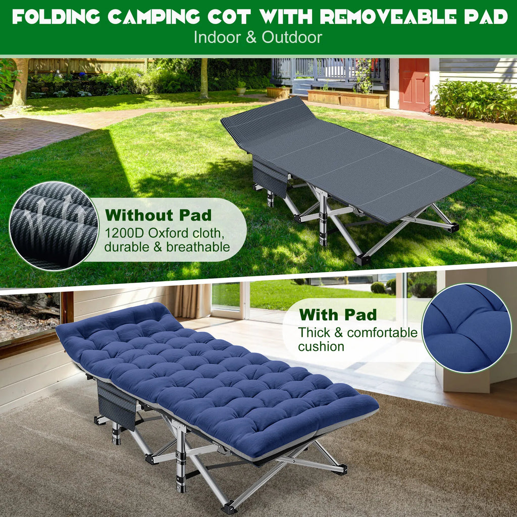 Sturdy Outdoor Folding Camping Bed – Portable Heavy-Duty Design - Esilora