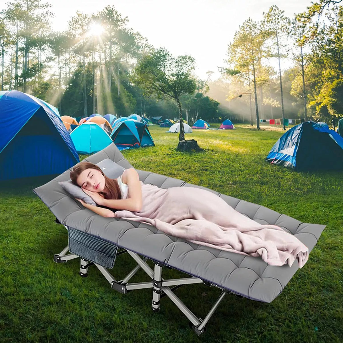 Sturdy Outdoor Folding Camping Bed – Portable Heavy-Duty Design - Esilora