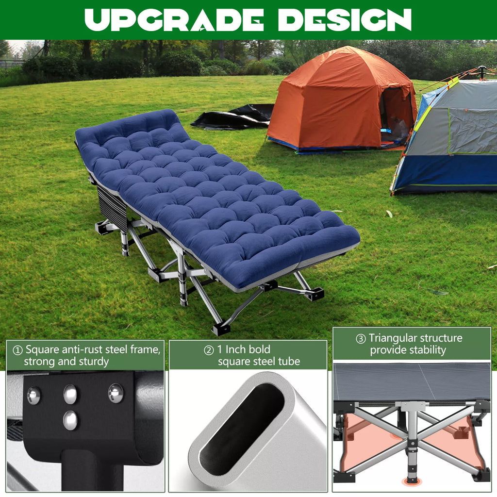 Sturdy Outdoor Folding Camping Bed – Portable Heavy-Duty Design - Esilora