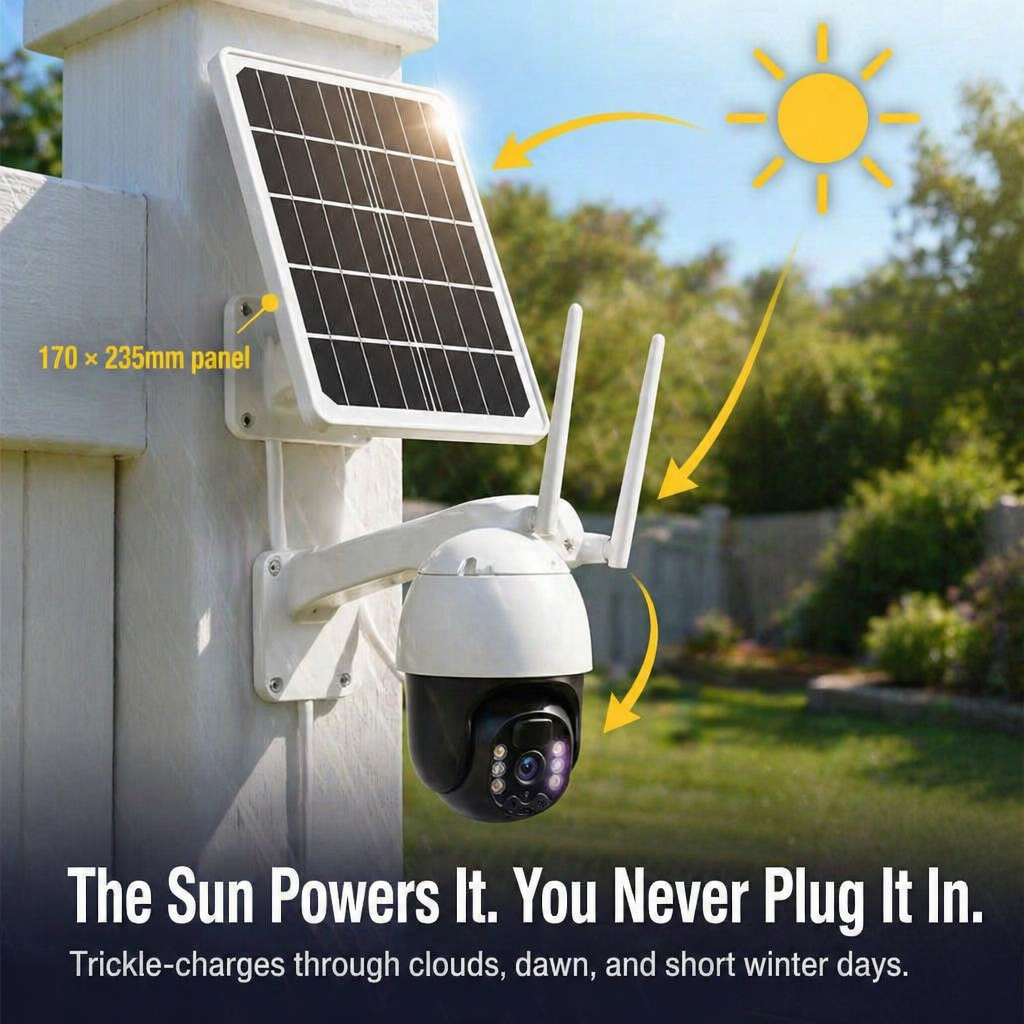 SolarSentry Wireless Outdoor Camera — Watch Every Blind Spot 24/7, No Wires, No Subscriptions - Esilora