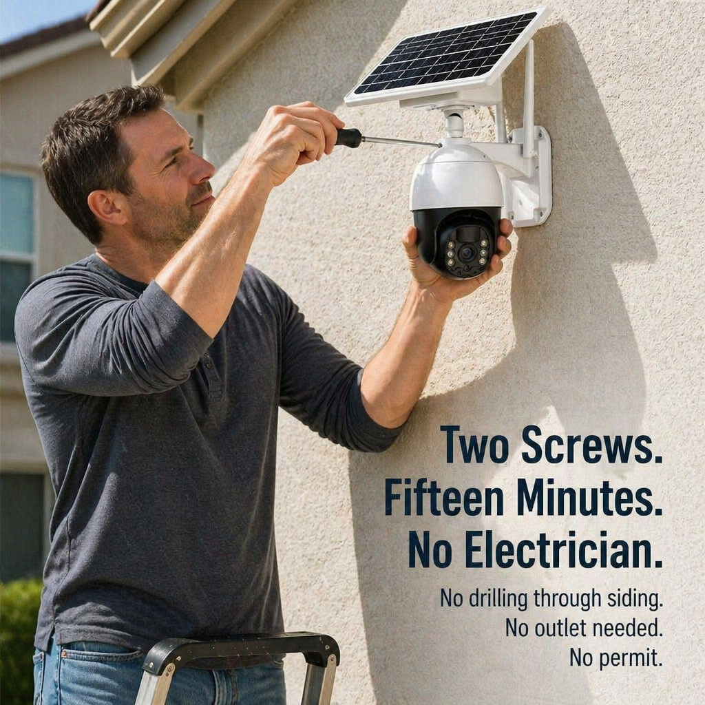 SolarSentry Wireless Outdoor Camera — Watch Every Blind Spot 24/7, No Wires, No Subscriptions - Esilora