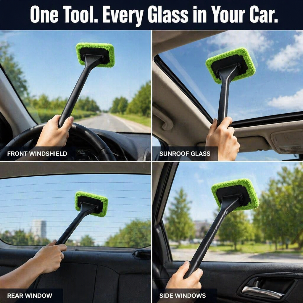 PrismaShine — Wipe Hazy Windshields Streak-Free From the Driver's Seat - Esilora