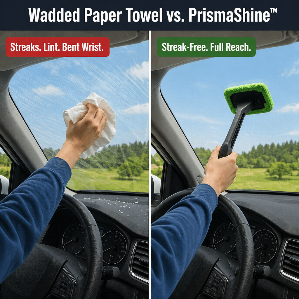 PrismaShine — Wipe Hazy Windshields Streak-Free From the Driver's Seat - Esilora