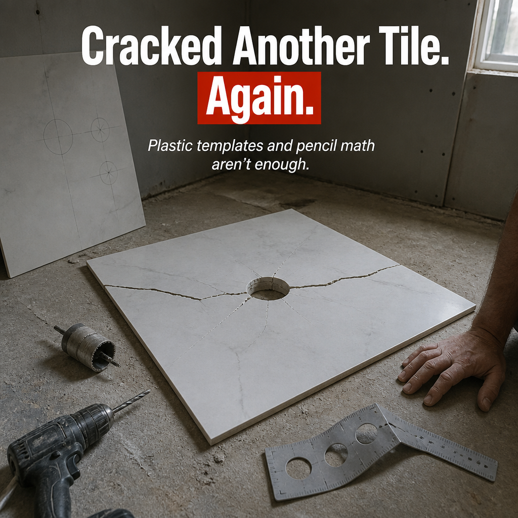 PrecisionPivot Tile Hole Locator — Mark Pipe & Outlet Holes Without Cracking a Single Tile - Esilora