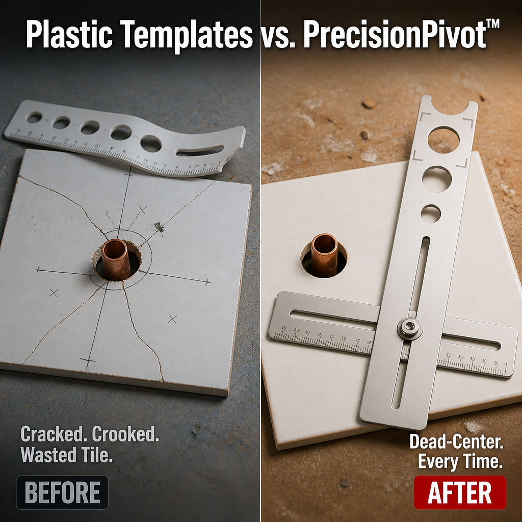 PrecisionPivot Tile Hole Locator — Mark Pipe & Outlet Holes Without Cracking a Single Tile - Esilora