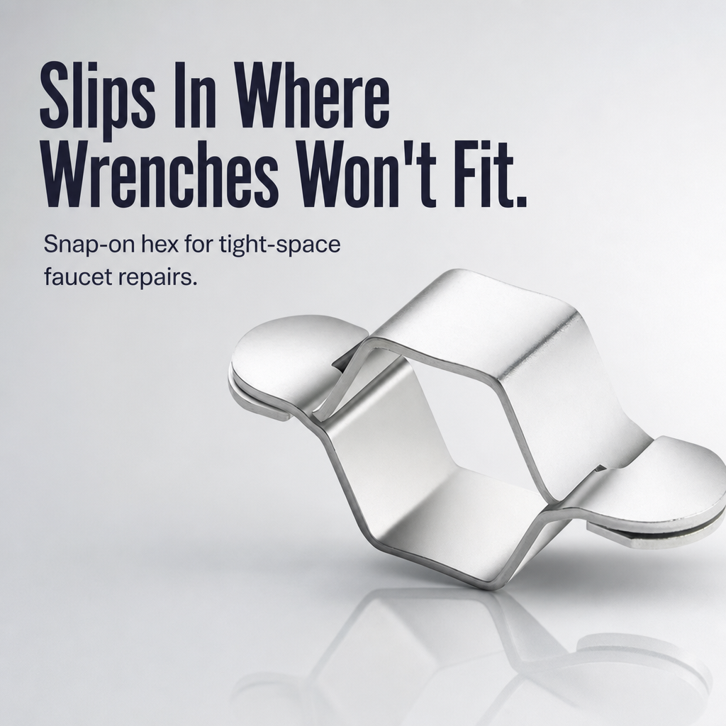 PowerGrip — Slide Around Supply Lines, Crank Off Stuck Faucet Nuts Fast - Esilora