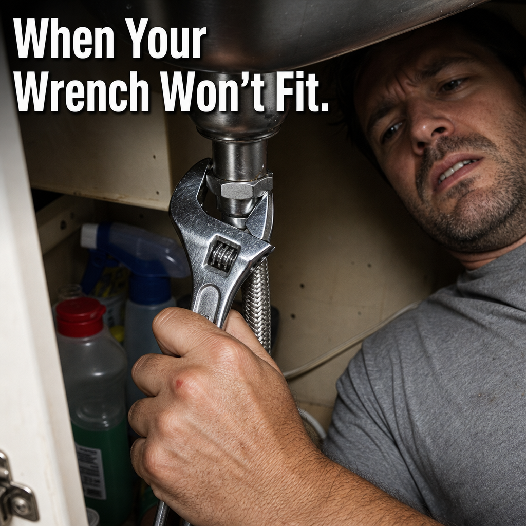 PowerGrip — Slide Around Supply Lines, Crank Off Stuck Faucet Nuts Fast - Esilora
