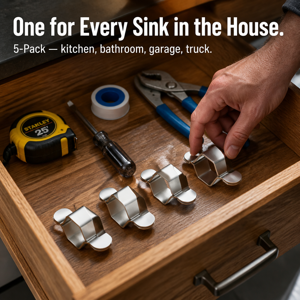 PowerGrip — Slide Around Supply Lines, Crank Off Stuck Faucet Nuts Fast - Esilora
